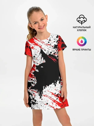 Детское платье / БЕРСЕРК краска брызги