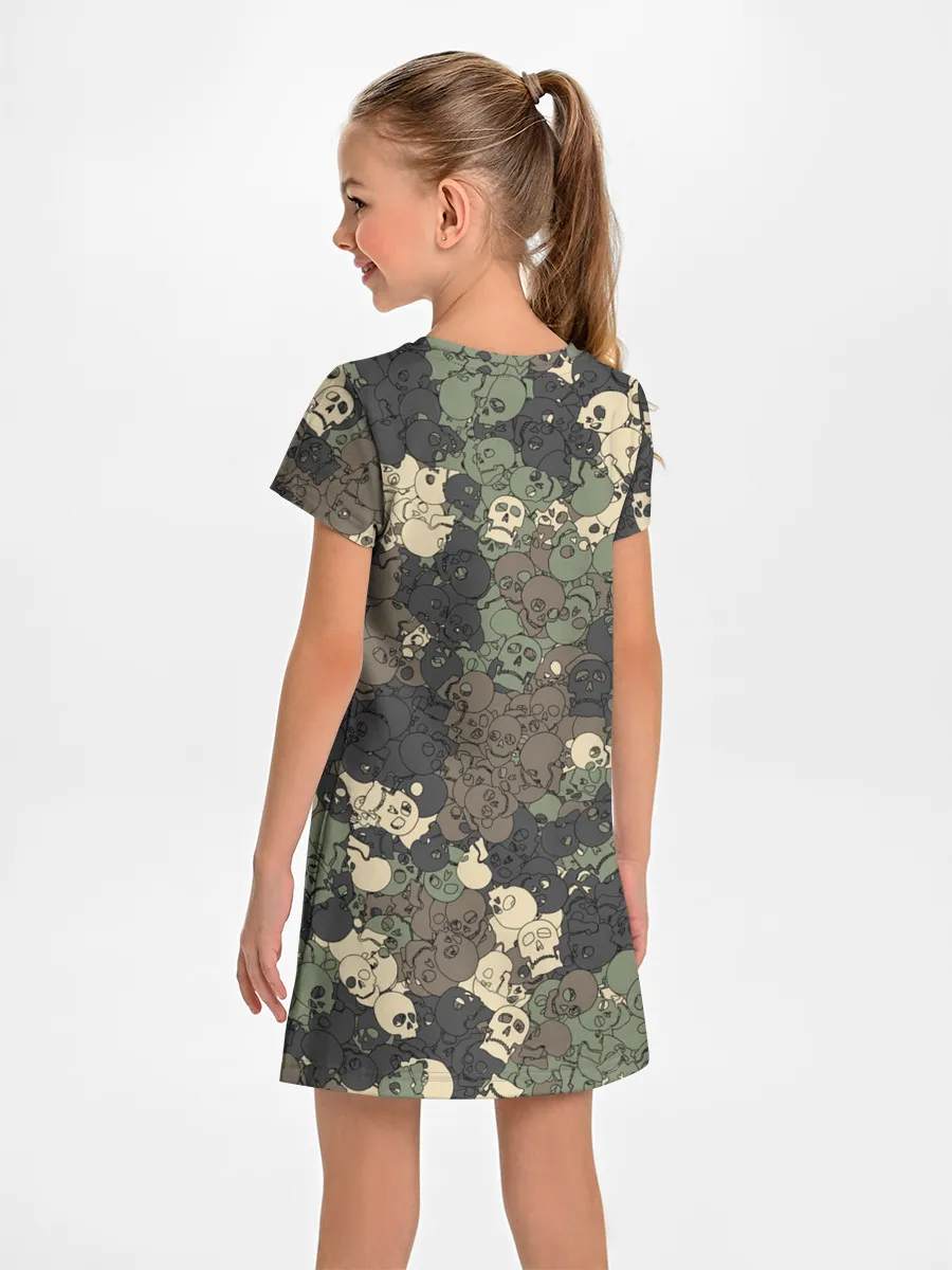 Детское платье / Камуфляжный рисунок из черепов