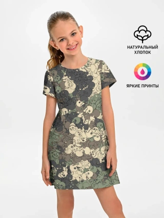 Детское платье / Камуфляжный рисунок из черепов