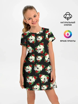 Детское платье / Черепа и розы / Skull and Roses
