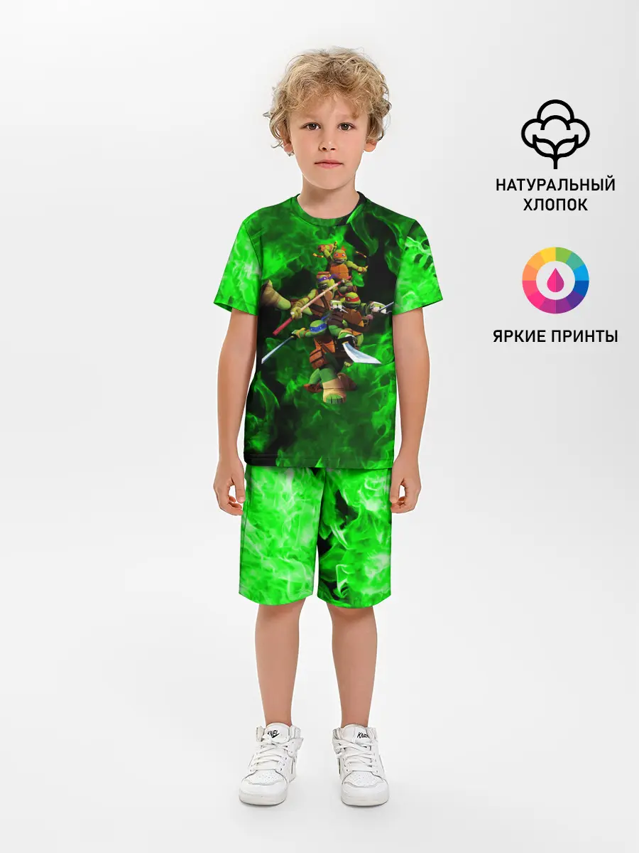 Детская пижама с шортами / ЧЕРЕПАШКИ - НИНДЗЯ