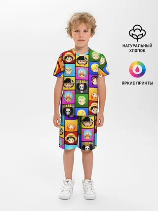 Детская пижама с шортами / ONE PIECE / ВАН ПИС / ГЕРОИ