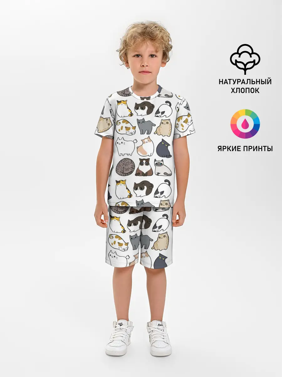 Детская пижама с шортами / Котики