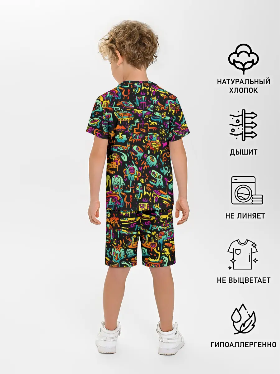 Детская пижама с шортами / Кислотный Диджей
