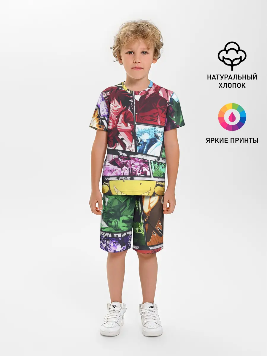 Детская пижама с шортами / EPIC MAIN ANIME CHARACTERS 3D!