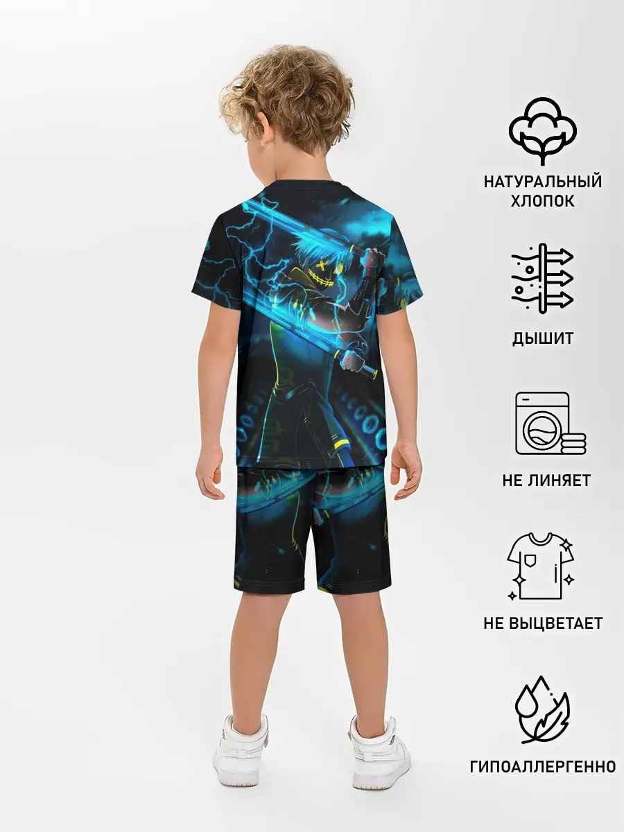Детская пижама с шортами / NEON SAMURAI