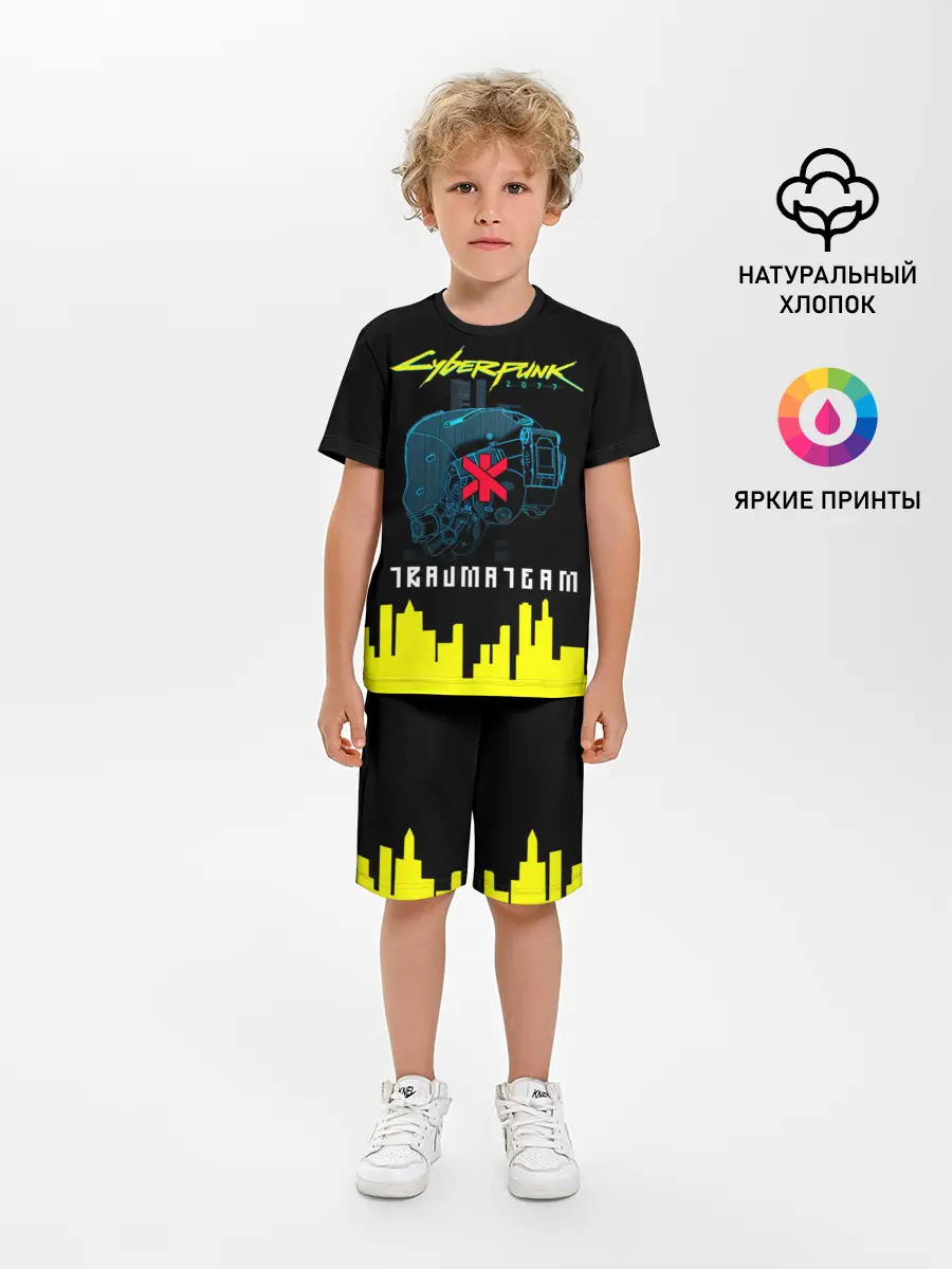 Детская пижама с шортами / TRAUMA TEAM Cyberpunk 2077