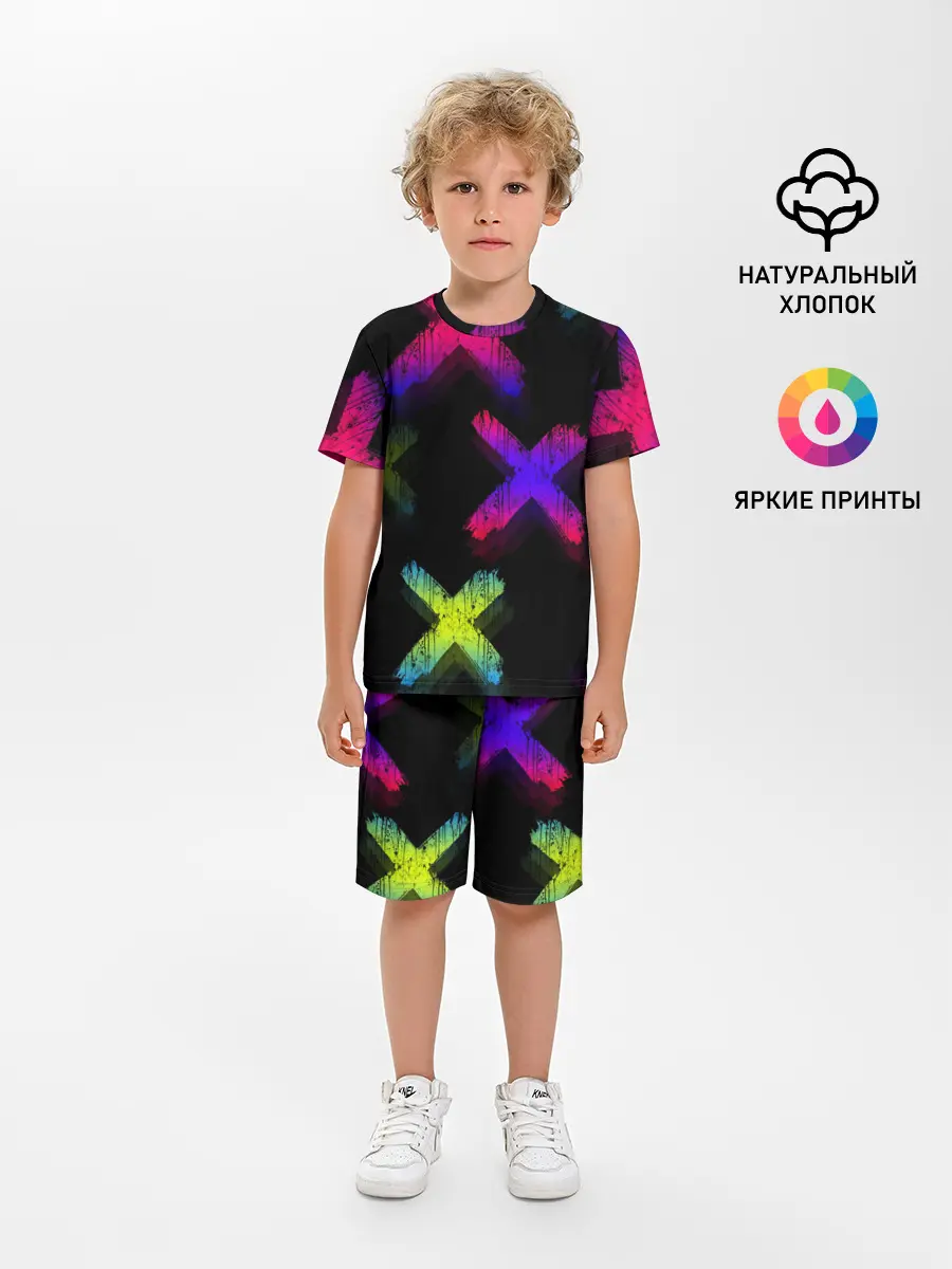 Детская пижама с шортами / Крестики