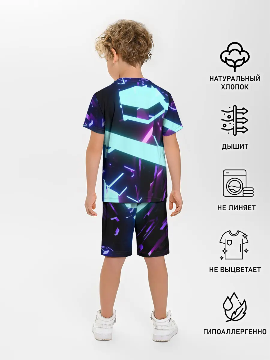 Детская пижама с шортами / Blue Neons