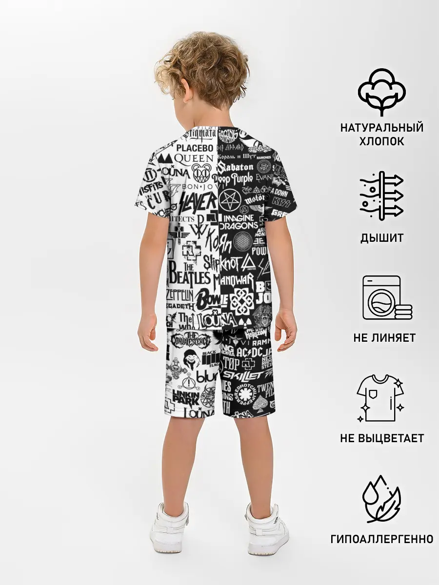Детская пижама с шортами / ЛОГОТИПЫ РОК ГРУПП