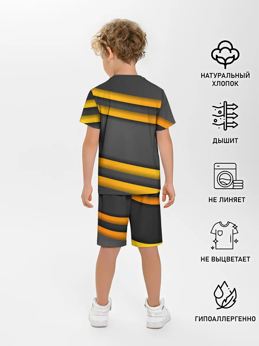 Детская пижама с шортами / Желтые полосы