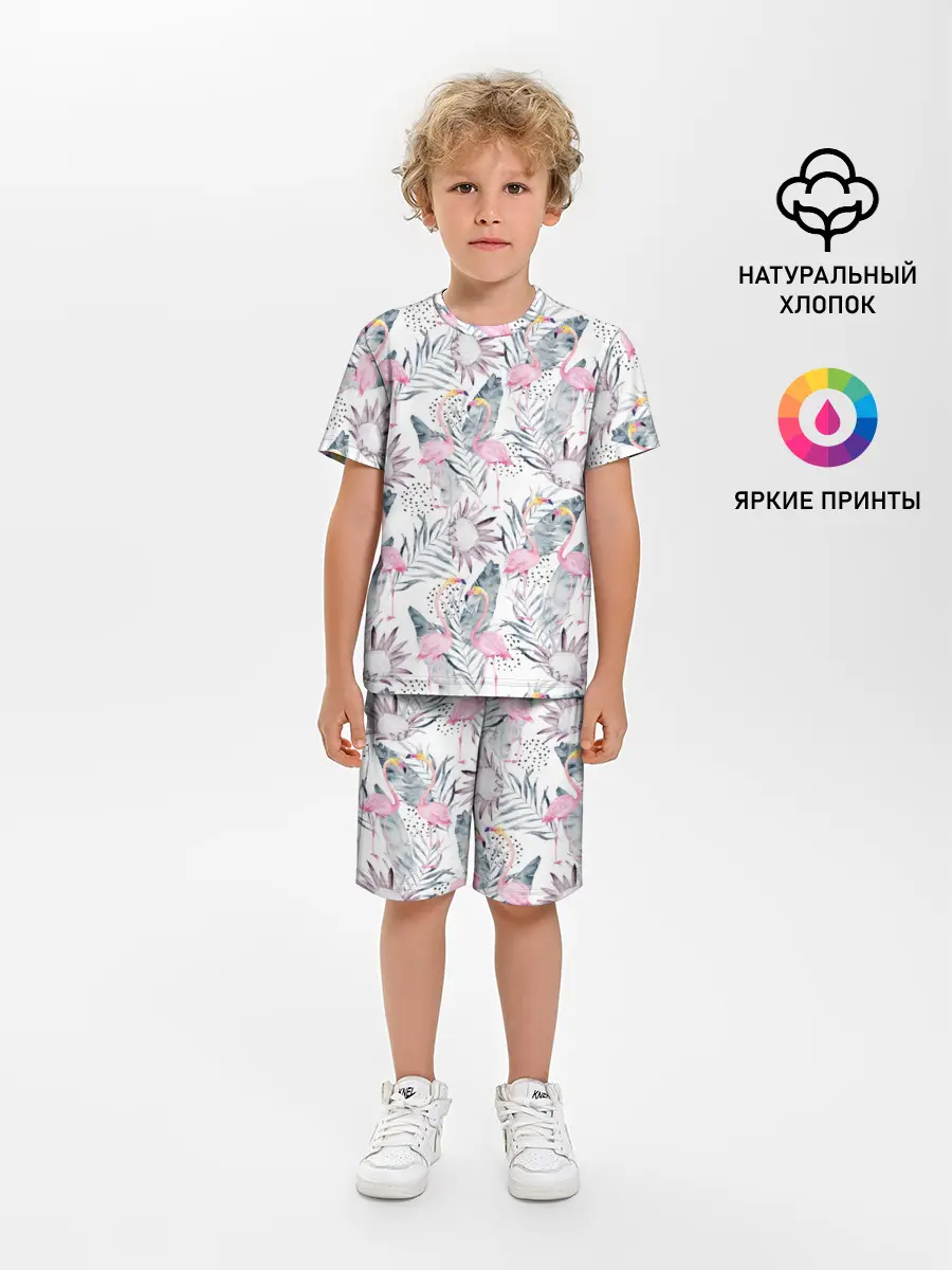 Детская пижама с шортами / Фламинго