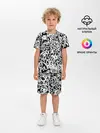 Детская пижама с шортами / Graffiti white on black