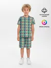 Детская пижама с шортами / Геометрический глитч