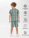 Детская пижама с шортами / Геометрический глитч