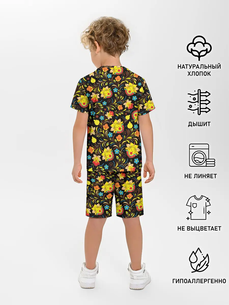 Детская пижама с шортами / Яркая Хохлома