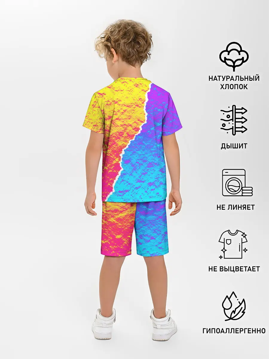 Детская пижама с шортами / Цветные переливы