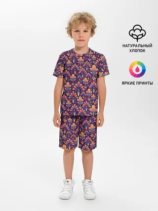 Детская пижама с шортами / Абстрактные узоры