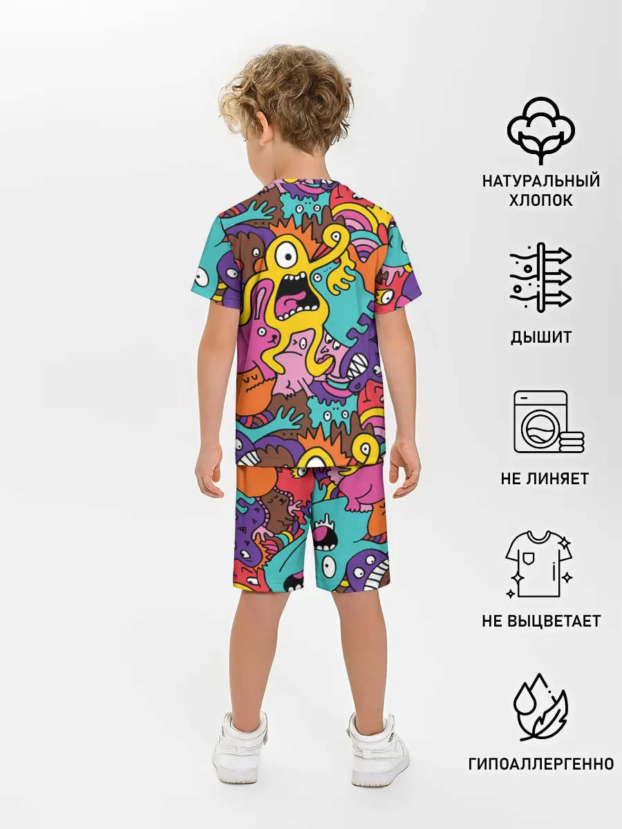 Детская пижама с шортами / crazy abstraction