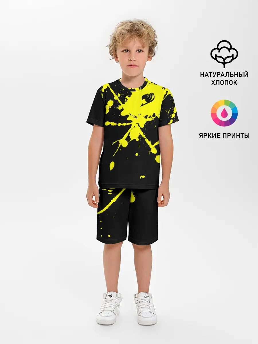 Детская пижама с шортами / Хвост Феи желтые брызги