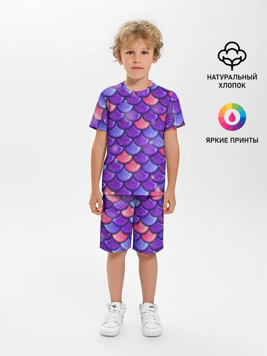 Детская пижама с шортами / РУСАЛКА | ЧЕШУЯ