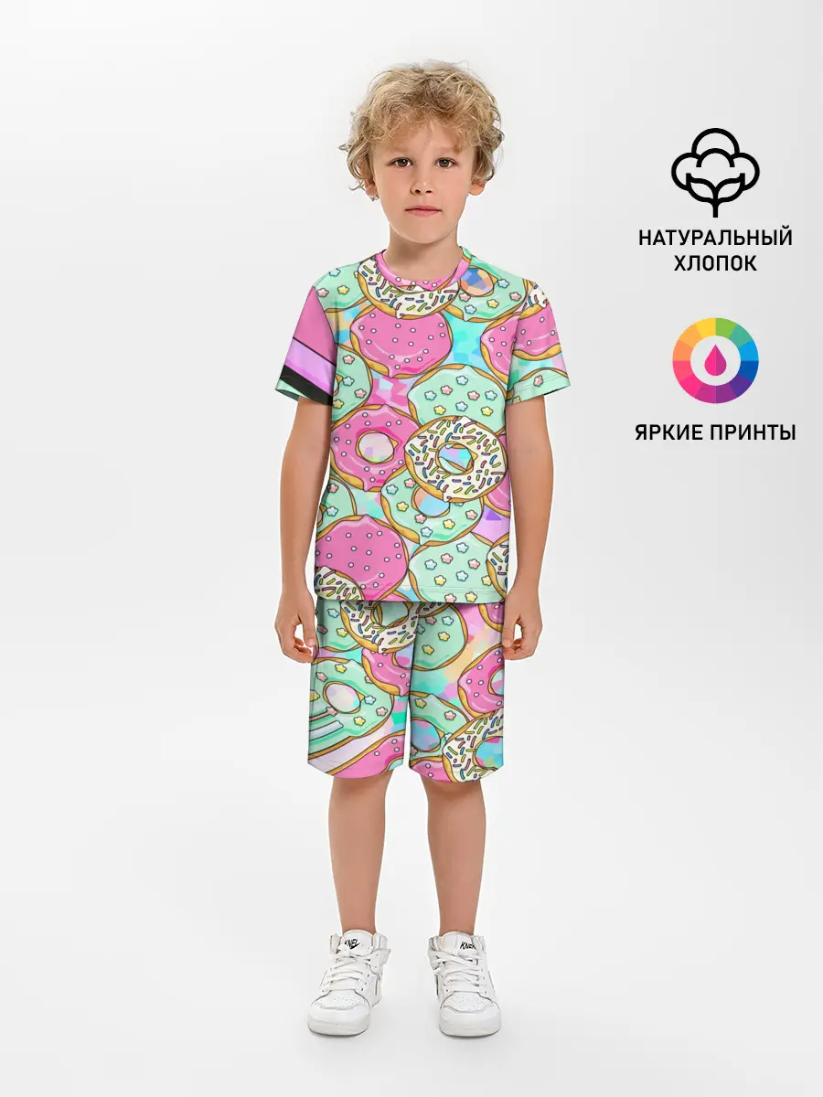 Детская пижама с шортами / Пончики