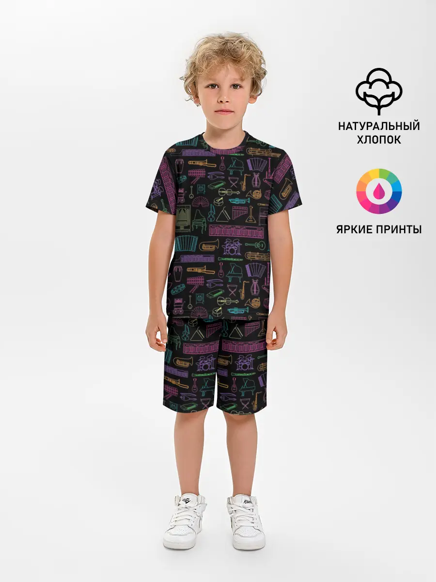 Детская пижама с шортами / Музыкальные Инструменты