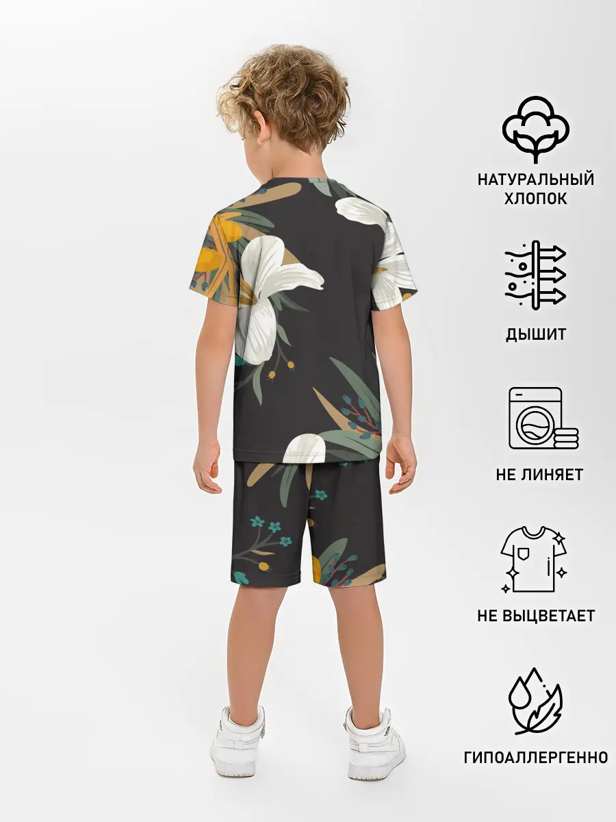 Детская пижама с шортами / Цветочный арт