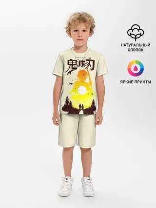 Детская пижама с шортами / Танджиро и Незуко Камадо | Kimetsu no Yaiba