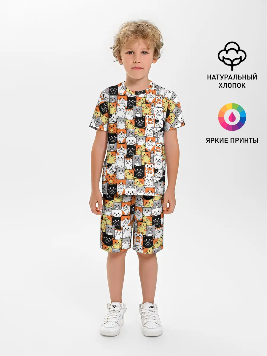 Детская пижама с шортами / Котики