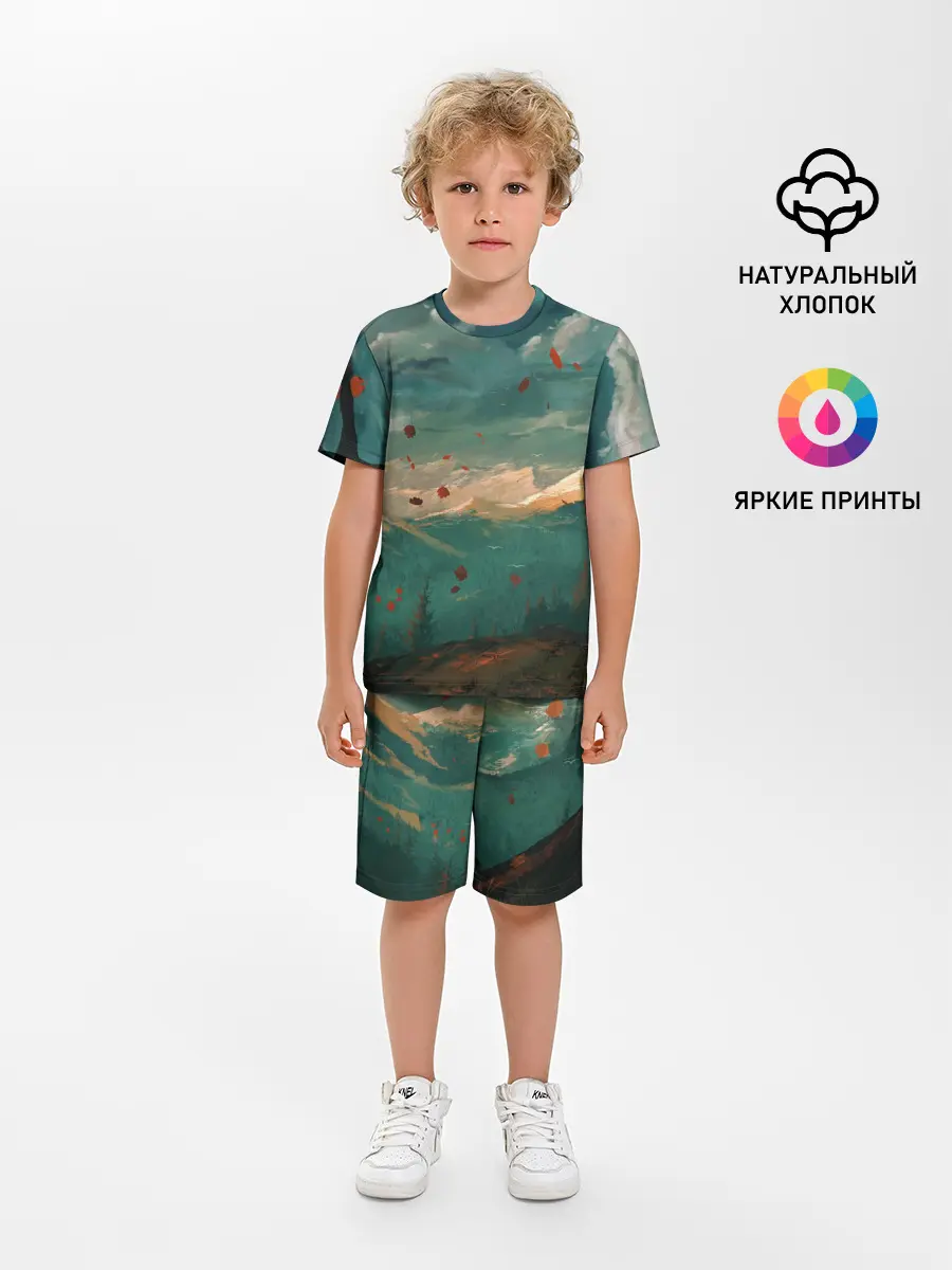 Детская пижама с шортами / Горы