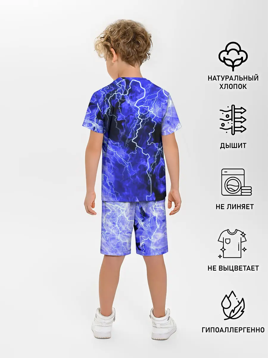 Детская пижама с шортами / МОЛНИЯ BLUE
