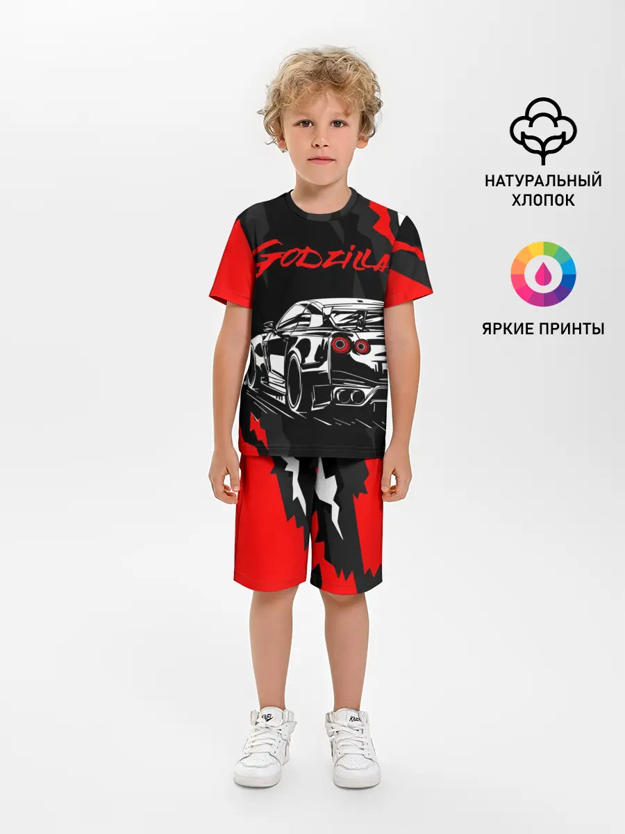 Детская пижама с шортами / NISSAN GT-R / GODZILLA