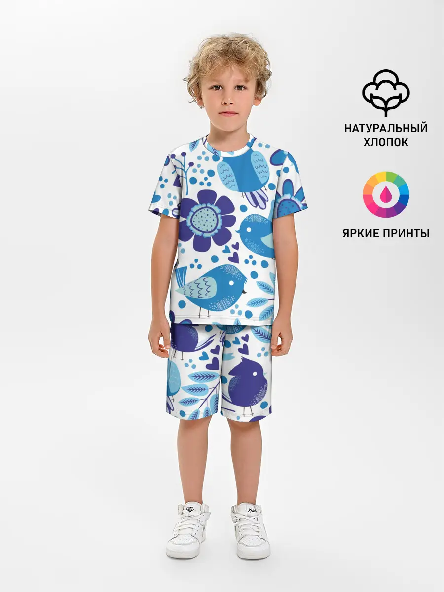 Детская пижама с шортами / Воробушки