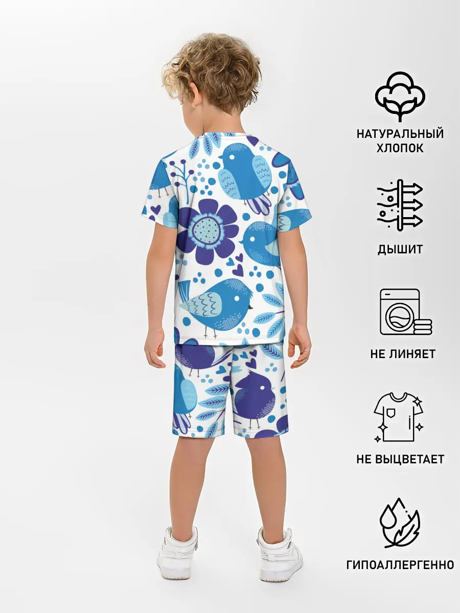 Детская пижама с шортами / Воробушки