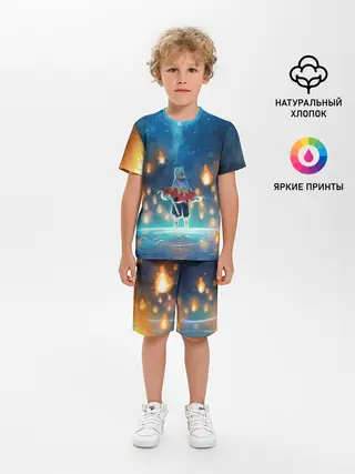 Детская пижама с шортами / Ренгоку Кёджуро Клинок демонов