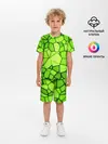Детская пижама с шортами / Зеленая мозаика