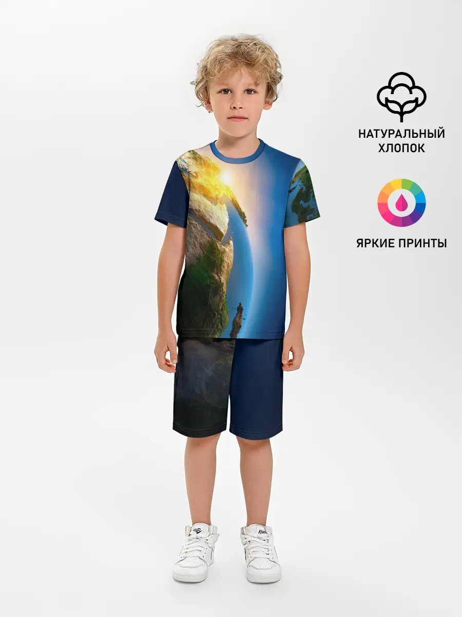 Детская пижама с шортами / Планета Земля