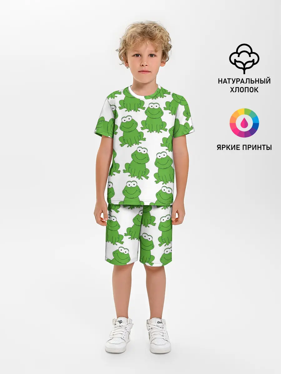 Детская пижама с шортами / Лягушки