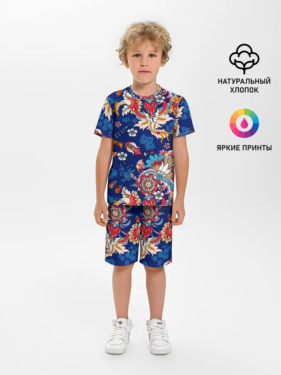 Детская пижама с шортами / Экзотический орнамент