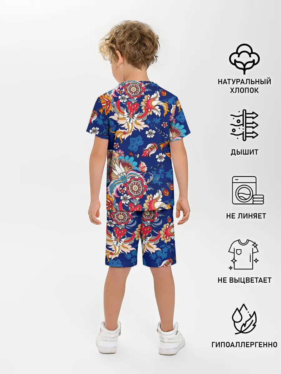 Детская пижама с шортами / Экзотический орнамент