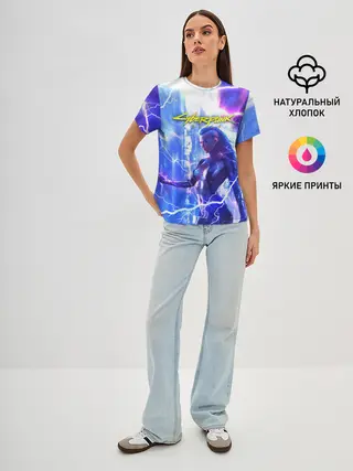 Женская базовая футболка / CYBERPUNK 2077 | КИБЕРПАНК