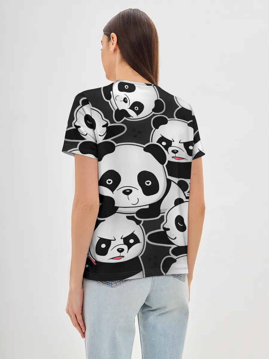 Женская базовая футболка / Смешные панды