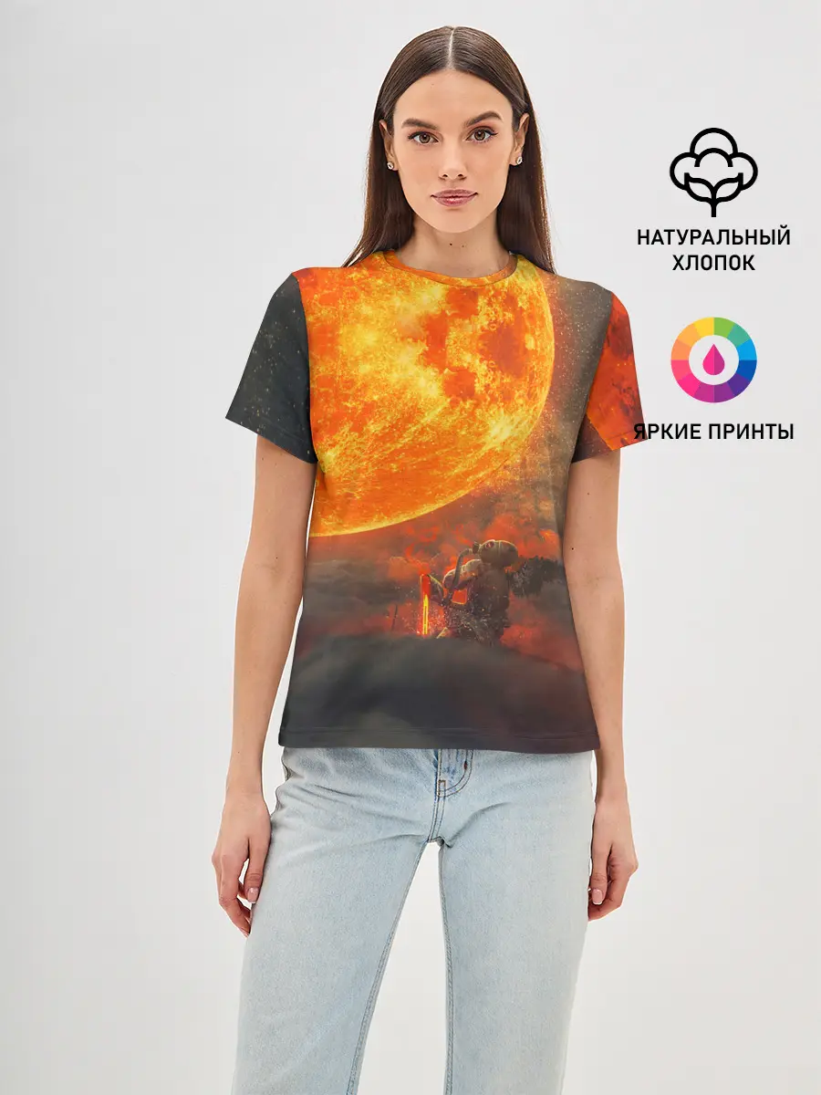 Женская базовая футболка / РАДИАЦИОННОЕ СОЛНЦЕ