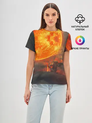 Женская базовая футболка / РАДИАЦИОННОЕ СОЛНЦЕ