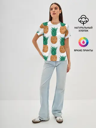 Женская базовая футболка / Ананасовый арт