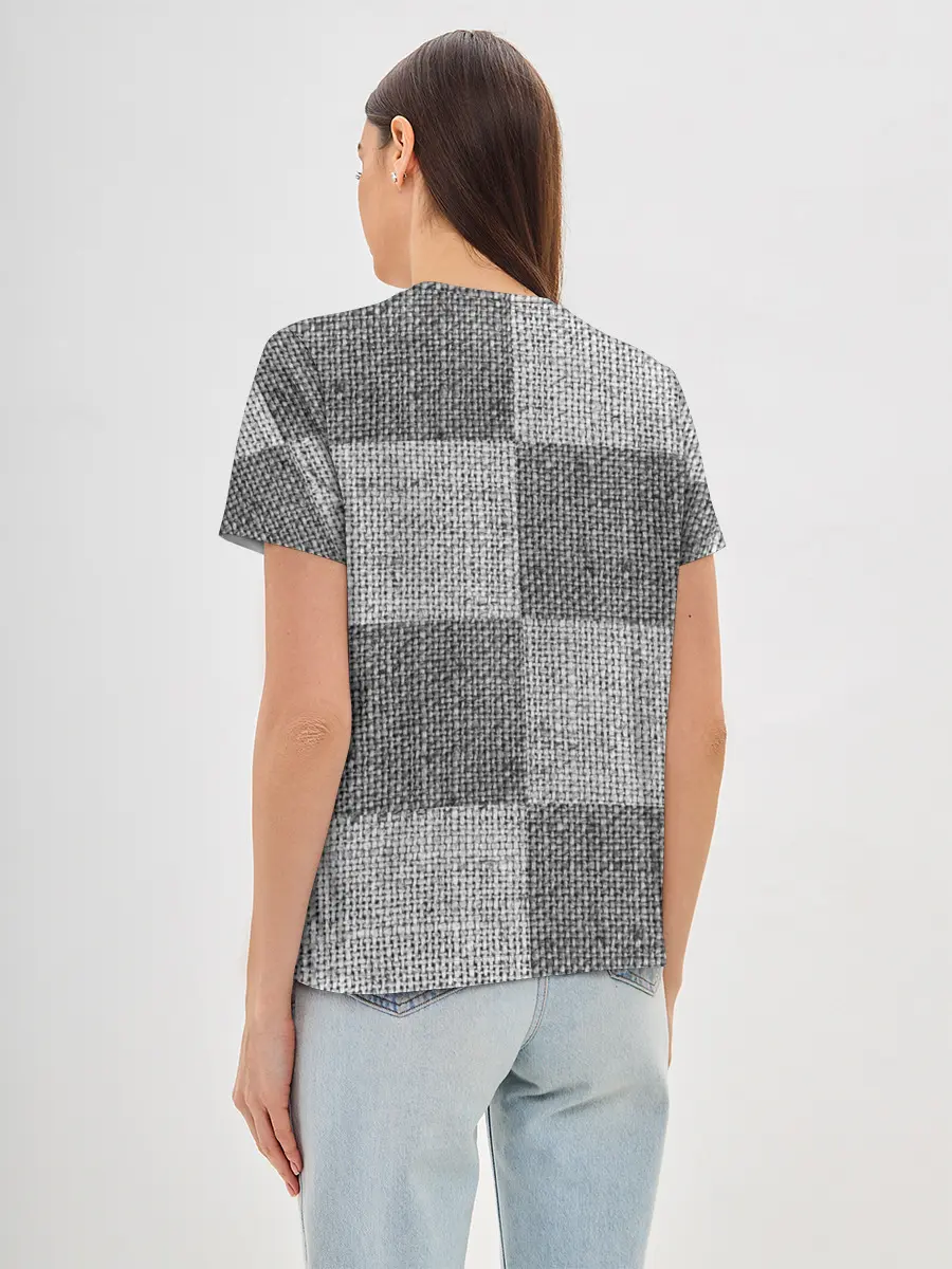 Женская базовая футболка / Denim Patchwork