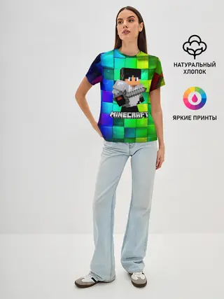 Женская базовая футболка / Minecraft / Майнкрафт