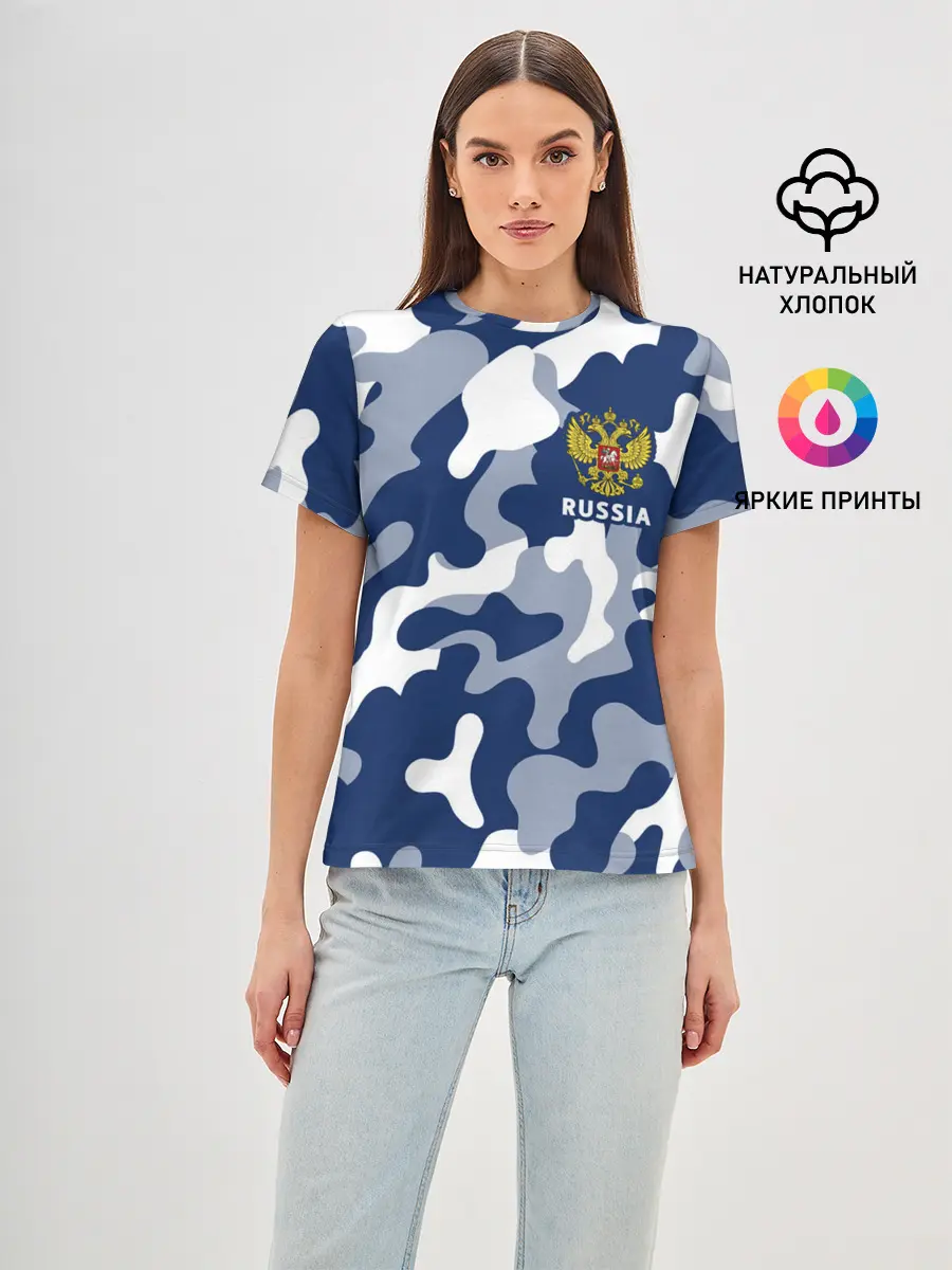 Женская базовая футболка / RUSSIA / РОССИЯ