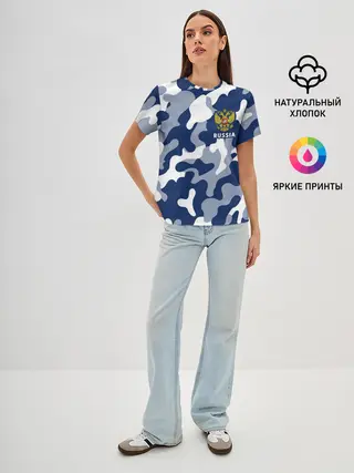 Женская базовая футболка / RUSSIA / РОССИЯ